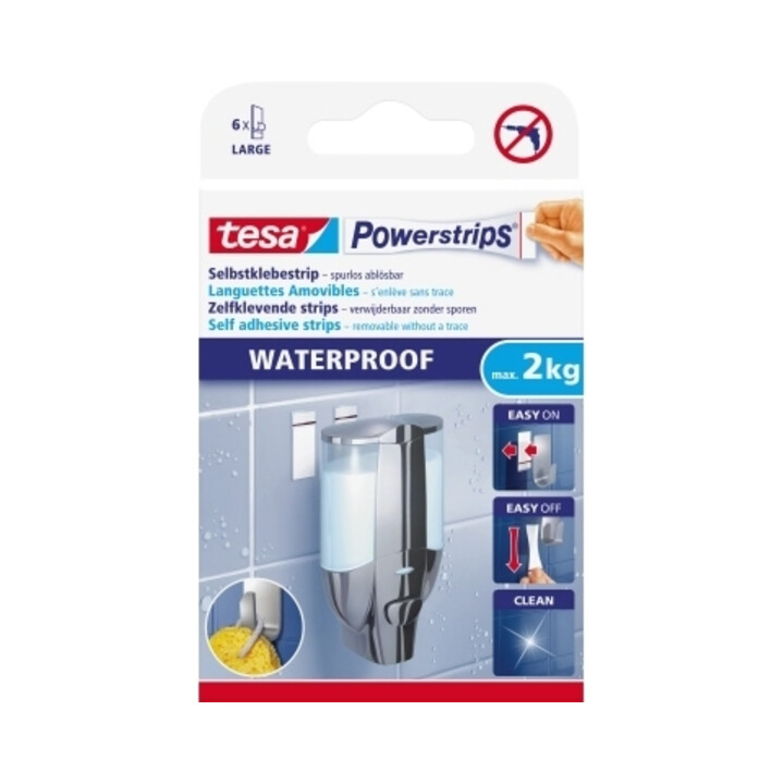 tesa Klebestück Powerstrips Waterproof 59700-00000 6 St./Pack.