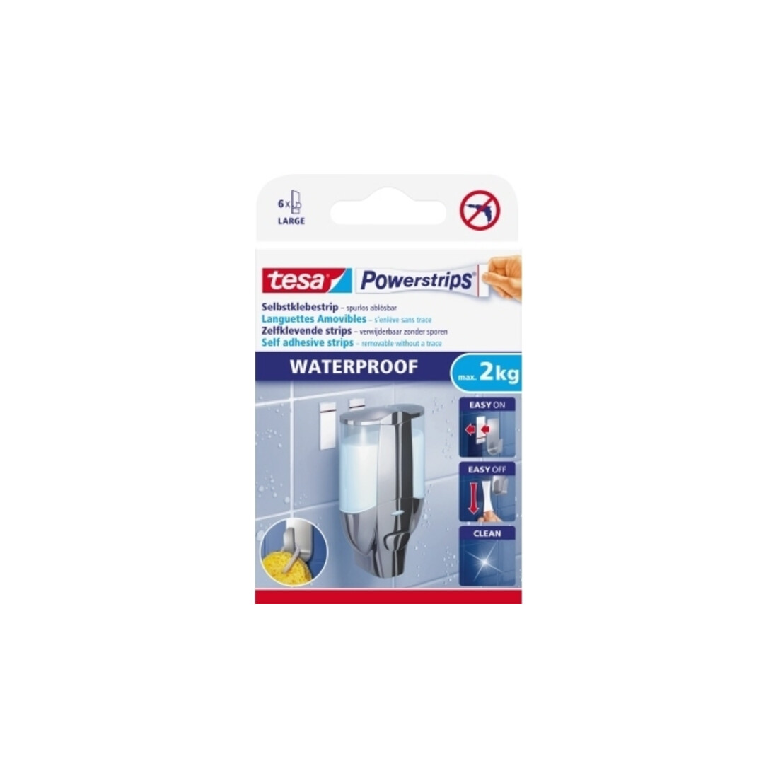 tesa Klebestück Powerstrips Waterproof 59700-00000 6 St./Pack.