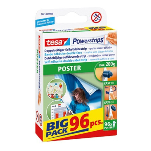 tesa Klebestücke Powerstrips Poster 58213-00000 14,5x42mm ws96 St./Pack