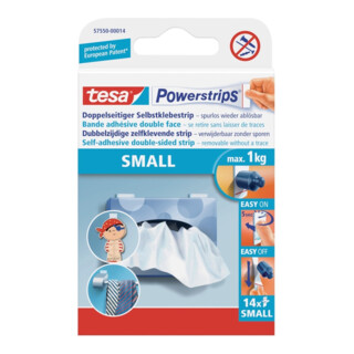 tesa Klebestücke Powerstrips small 57550-00014 14,5x33mm 14 St./Pack