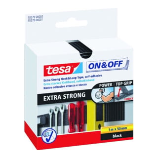 tesa Klettband extrastark 1mx50mm schwarz
