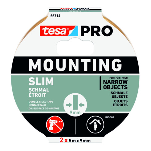 tesa Mounting PRO Étroit 2x 5m : 9mm 66714-00000-00