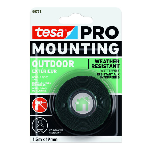 tesa Mounting PRO Outdoor 1,5 m : 19 mm 66751-00000-00