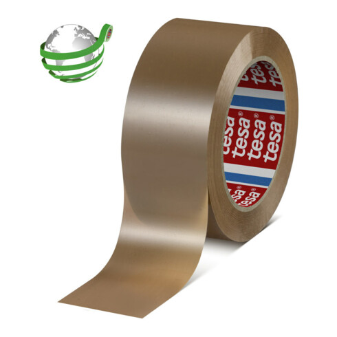 tesa PET recyclé CST 60418 chamois 132 m x 50 mm avec caoutchouc hotmelt