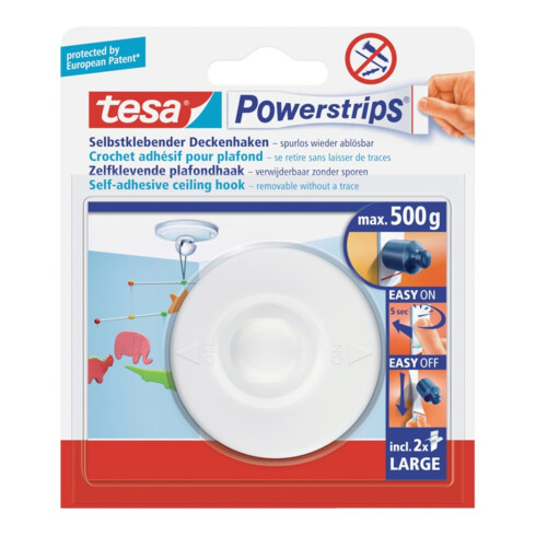 tesa Powerstrips Crochet de plafond