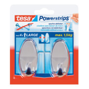 tesa Powerstrips Crochets Large Oval, chrome