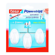 tesa Powerstrips Crochets Petit Ovale, blanc
