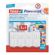 tesa Powerstrips Crochets pour rideaux blanc