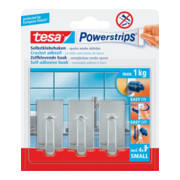 tesa Powerstrips Crochets Small Classic, chrome