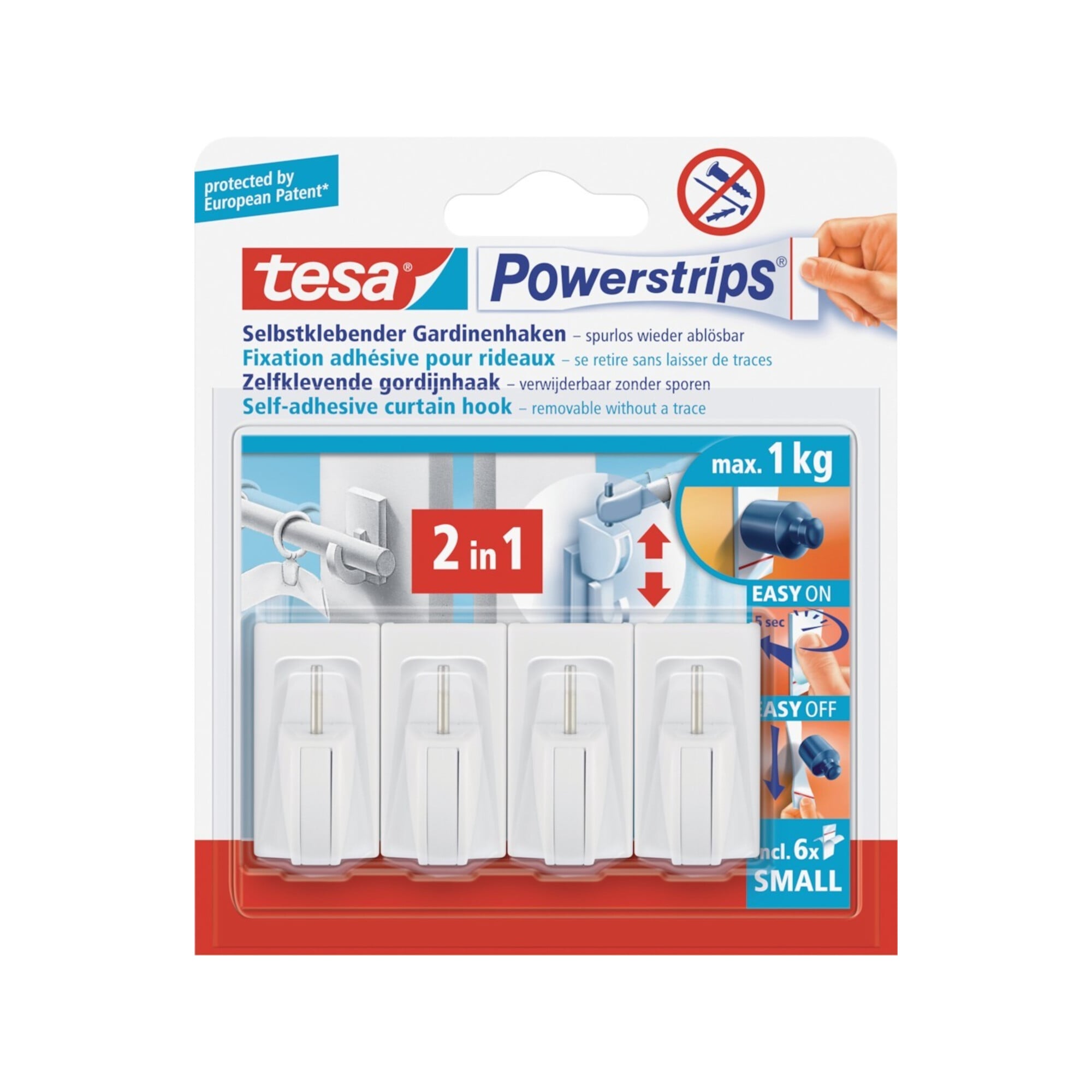 tesa Powerstrips Gardinenhaken weiß
