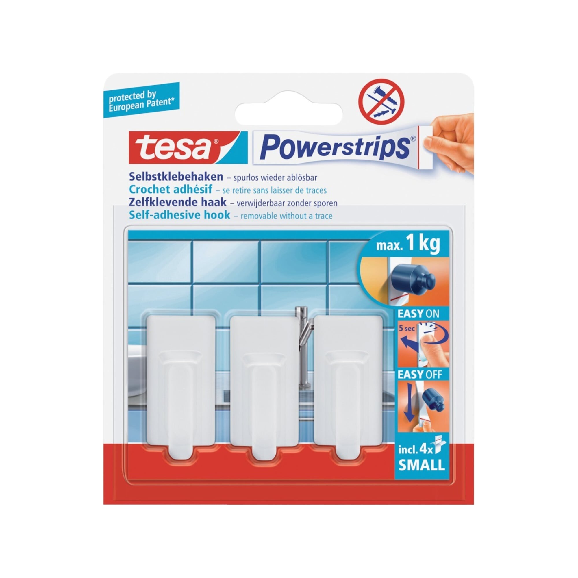tesa Powerstrips Haken Small Classic,weiß