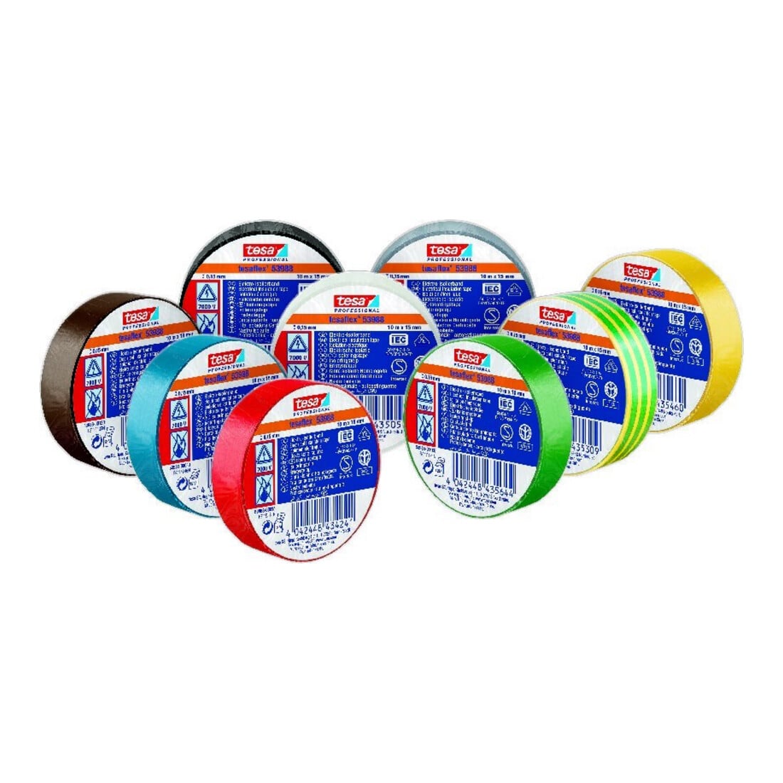 tesa PVC-Elektroisolierband 20m x 19mm, grün-gelb