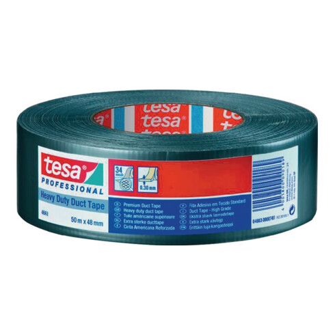 tesa® 4663 Premium Gewebeband Duct Tape 50 m × 48 mm silber
