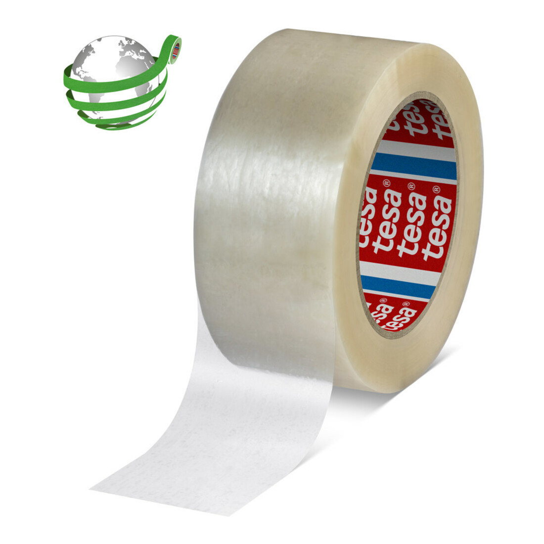 tesa Recycled PET CST 60418 transparent 132 m x 50 mm avec caoutchouc hotmelt
