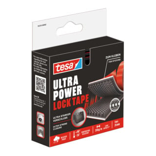 tesa Ruban auto-agrippant lock tape 1 m 25 mm noir autocollant polypropylène