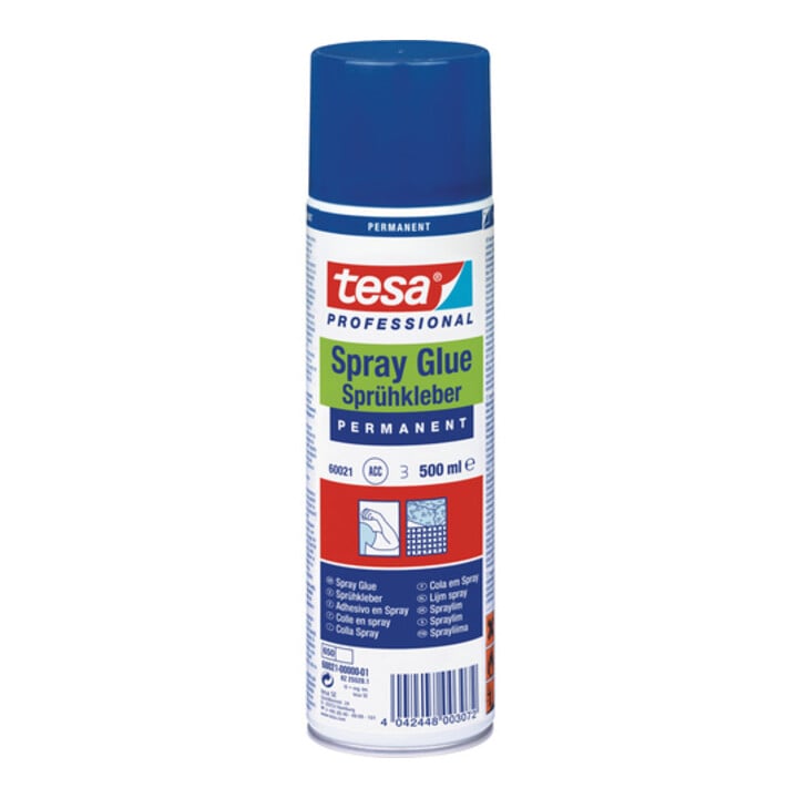 tesa Sprühkleber 60021, permanent, silikonfrei, 500ml