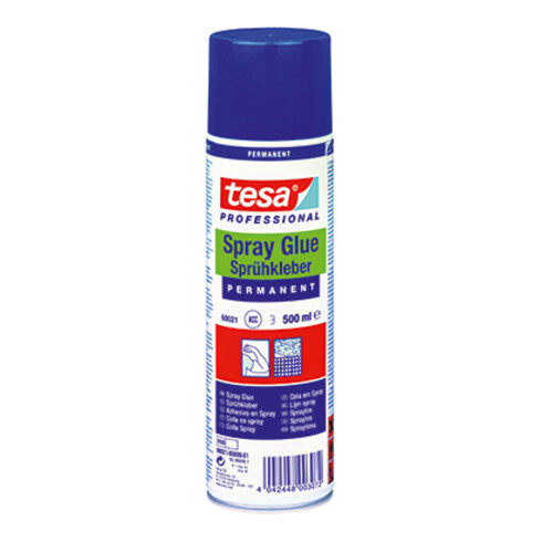 tesa Sprühkleber 60021, permanent, silikonfrei, 500ml