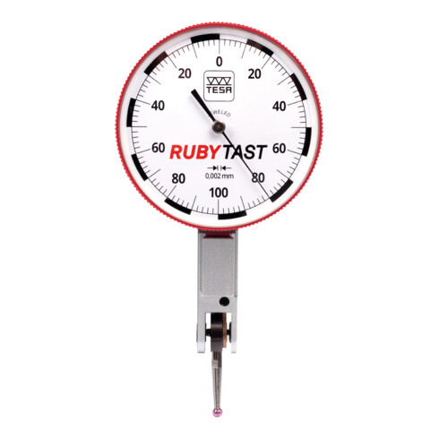 TESA Technology Analoges Standard-Fühlhebelmessgerät RUBYTAST mit drehbarem Skalenblatt Ø 38 mm, 0,2 mm, 0,002 mm