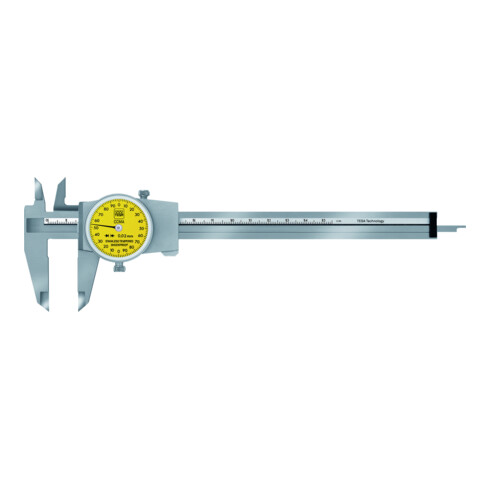 TESA Technology Messschieber mit Rundskala und Stoßschutzeinrichtung, 150 mm, 0,02 mm