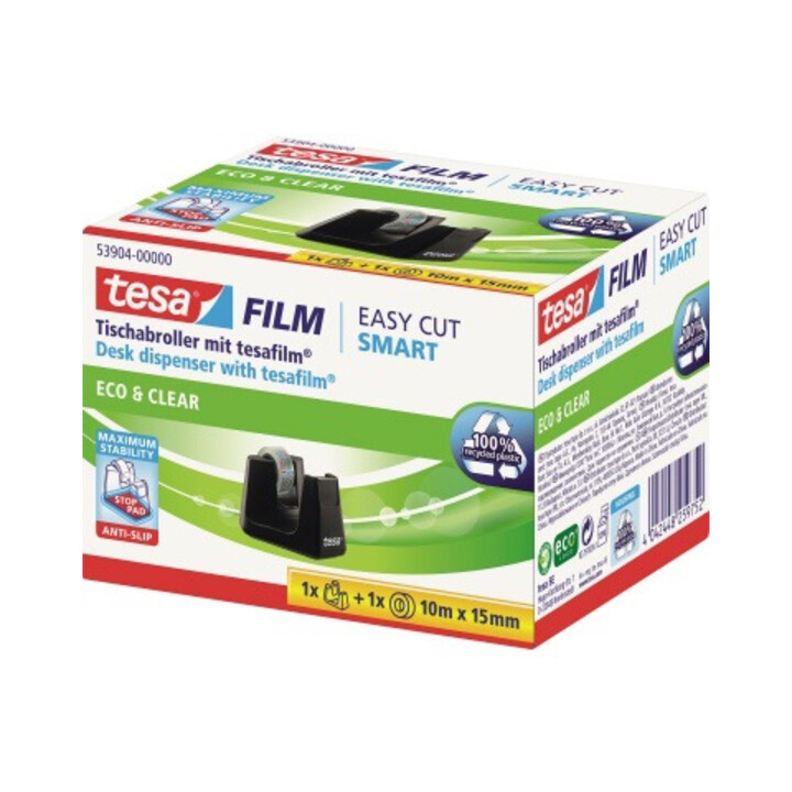 tesa Tischabroller ecoLogo Smart 53904-00000-00 schwarz +Klebefilm