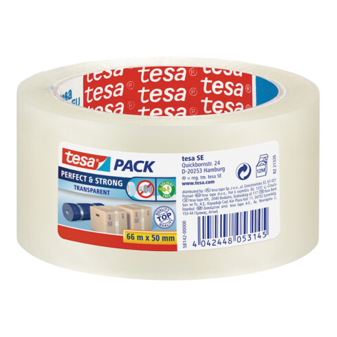 tesapack tesafilm 66 m x 50 mm transparent 58640