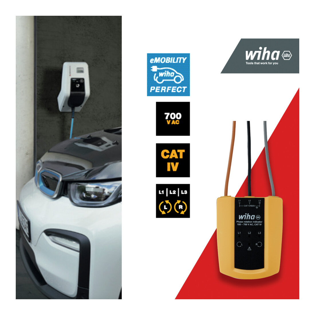 Testeur de continuité Wiha jusqu'à 400 V CA, CAT II 2 piles AAA incluses