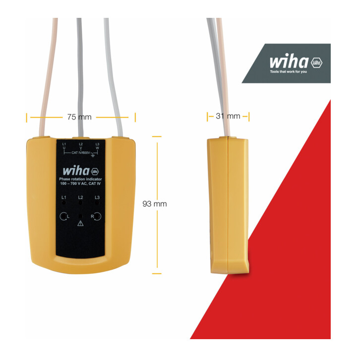Testeur de continuité Wiha jusqu'à 400 V CA, CAT II 2 piles AAA incluses