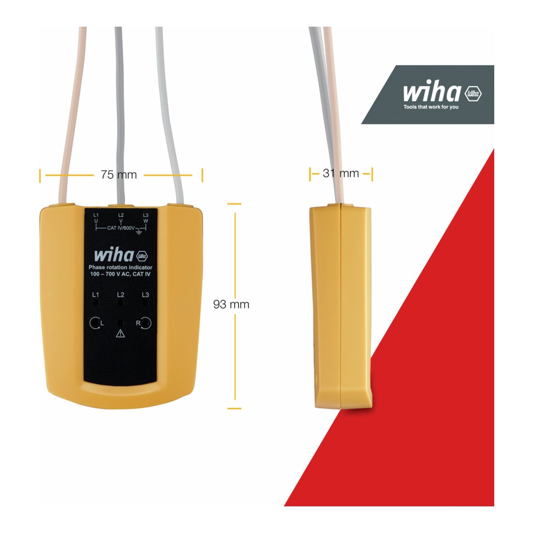Testeur de continuité Wiha jusqu'à 400 V CA, CAT II 2 piles AAA incluses