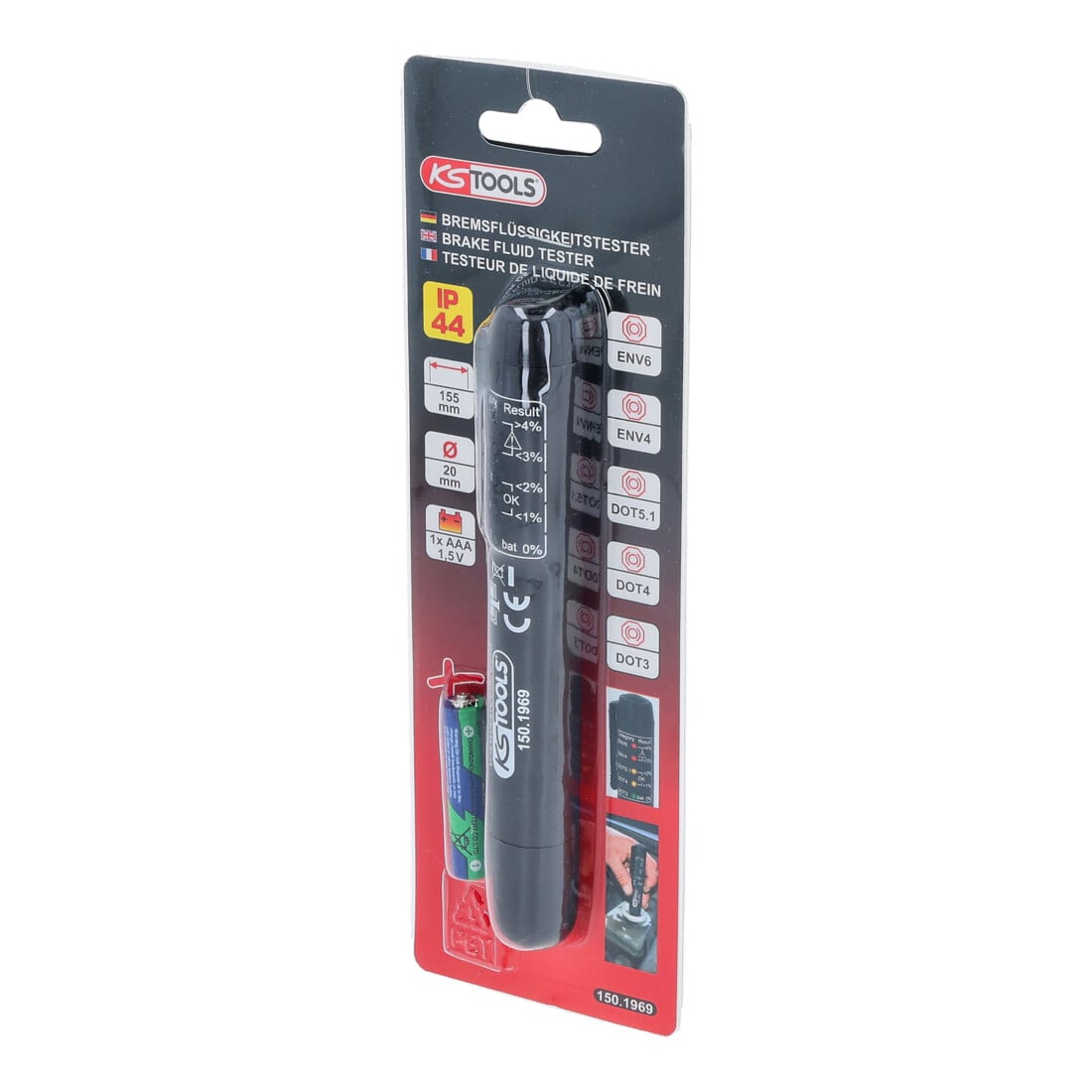 Testeur de liquide de frein pour DOT et ENV KS Tools