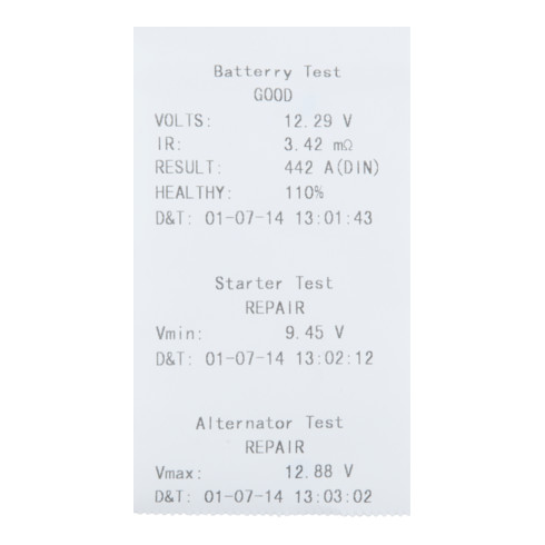 Testeur de système de chargement et de batterie numérique 12 V  KS Tools  avec imprimante intégrée