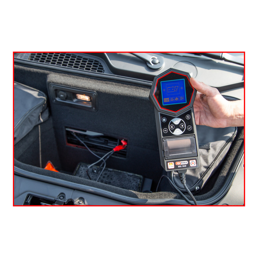Testeur de système de chargement et de batterie numérique KS Tools 12 V / 24 V avec imprimante intégrée