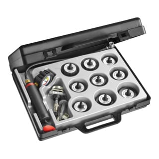 Testeur d'étanchéité Facom pour système de refroidissement, jeu d'adaptateurs dans un coffret plastique, 15 pcs.