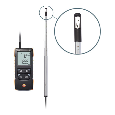 Testo Digitale warmdraad anemometer 425 met App aansluiting
