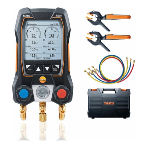 Testo Smart Set 550s con tubi di riempimento Smart e aiuto montatore digitale