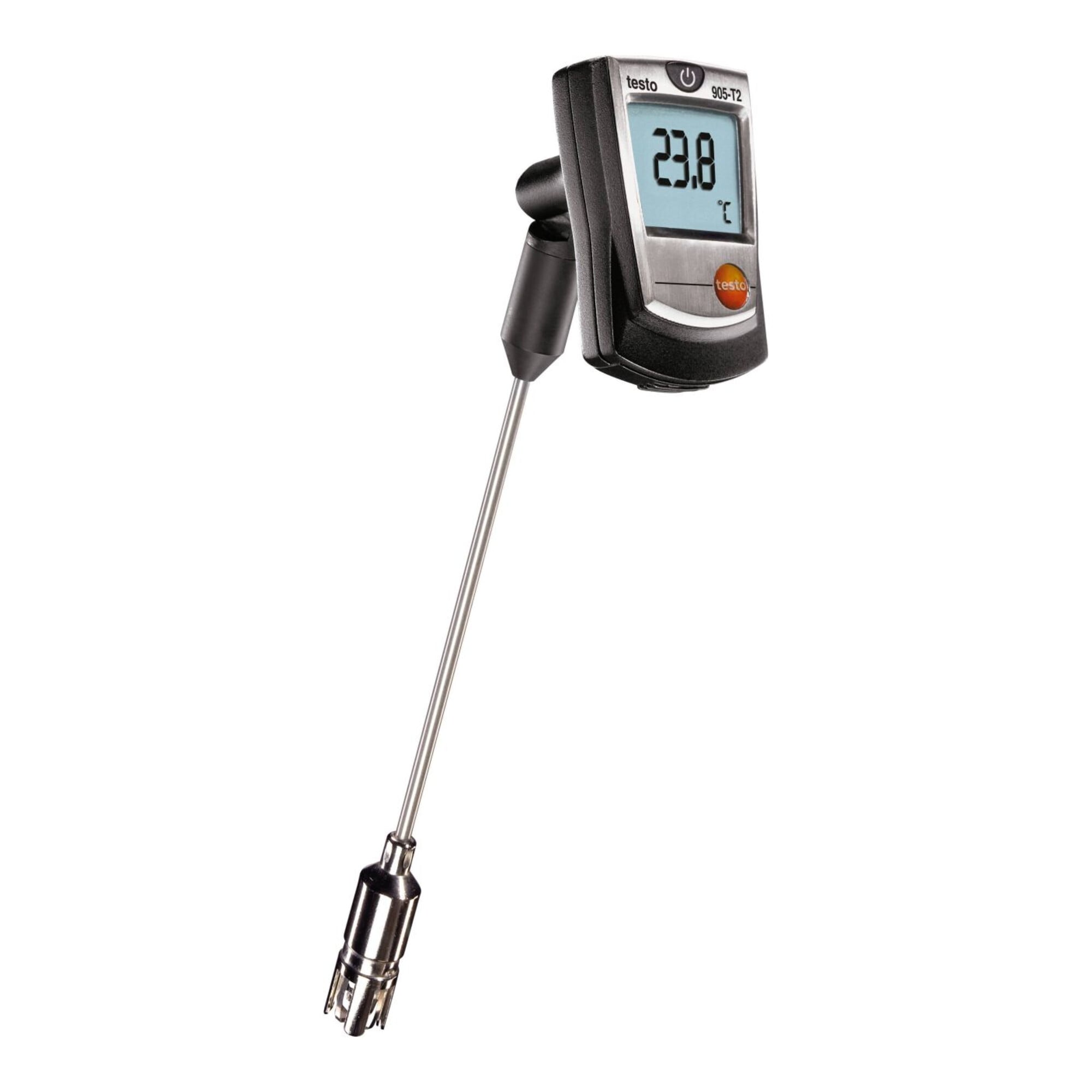 Testo T2 Stick Temperaturmessgerät mit Edelstahl-Sonde und Displaybeleuchtung, 0560 9056