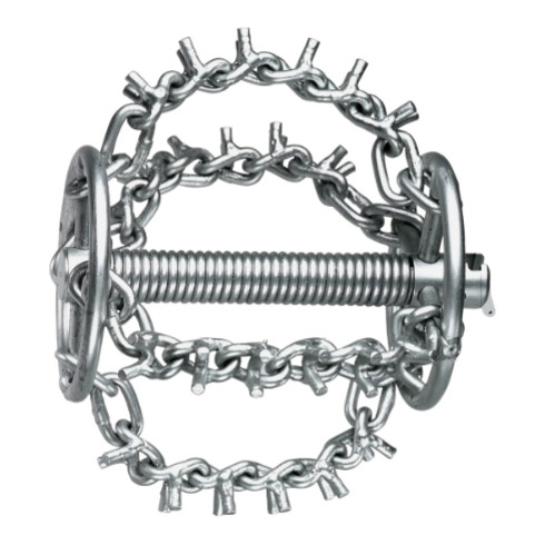 Tête de filature à chaîne Rothenberger avec pointes, 4 chaînes, anneau, 16 mm