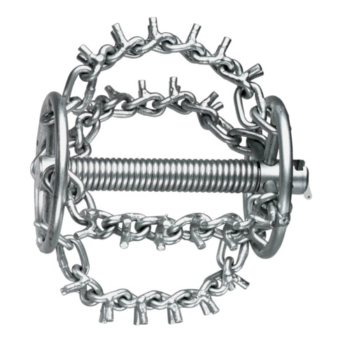 Tête de filature à chaîne Rothenberger avec pointes, 4 chaînes, anneau, 16 mm