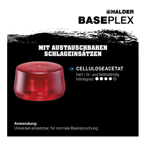 Tête de maillet à frappe amortie D. tête 30 mm acétate de cellulose rouge