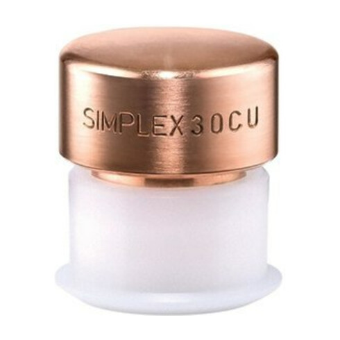 Tête de maillet à frappe amortie SIMPLEX D. tête 30 mm cuivre avec gaine en plas