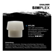 Halder tête de marteau doux nylon blanc