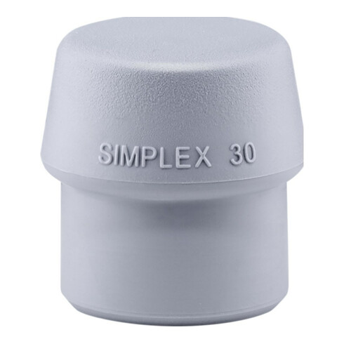 Tête de maillet à frappe amortie SIMPLEX D. tête 30 mm TPE-mid gris mi-dur HALDE