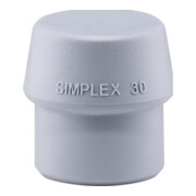 Tête de maillet à frappe amortie SIMPLEX D. tête 30 mm TPE-mid gris mi-dur HALDE
