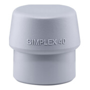 Tête de maillet à frappe amortie SIMPLEX D. tête 40 mm TPE-mid gris mi-dur HALDE