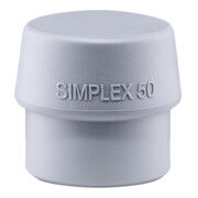 Tête de maillet à frappe amortie SIMPLEX D. tête 50 mm TPE-mid gris mi-dur HALDE