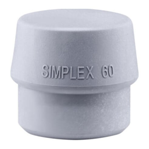 Tête de maillet à frappe amortie SIMPLEX D. tête 60 mm TPE-mid gris mi-dur HALDE