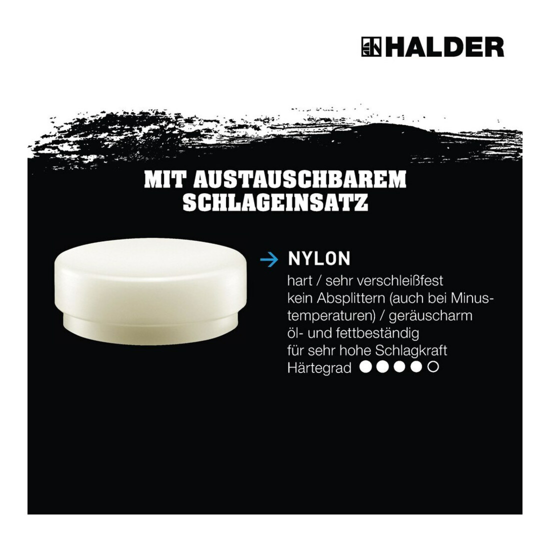 Tête de maillet à frappe amortie SUPERCRAFT D. tête 100 mm nylon blanc, dur HALD