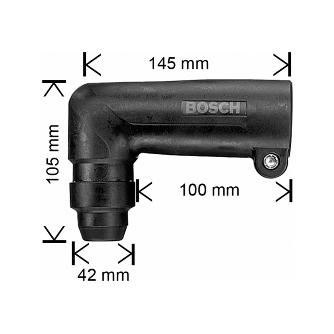 Tête de perçage angulaire Bosch pour marteaux perforateurs légers avec SDS plus porte-outil 43 mm