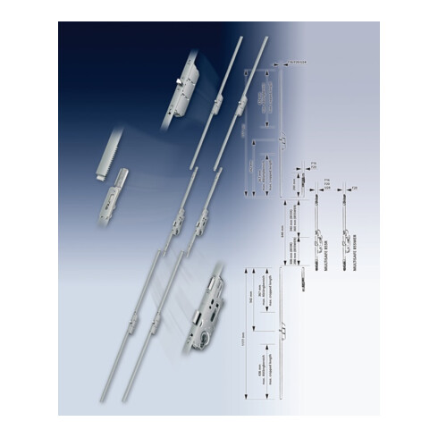 Têtière de raccordement Fuhr Multisafe MA têtière F 20mm 1 verrou à boulon allongeable longueur 1177mm