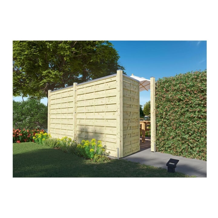 Tetzner & Jentzsch Maxi-Massiv-Zaun 180 x 120cm Rahmen 45/45mm kdi grün geriffelt