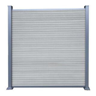 Tetzner & Jentzsch WPC-Steckzaun-Set WAREN-Serie 175 x 180cm Smoke White silber anthrazit